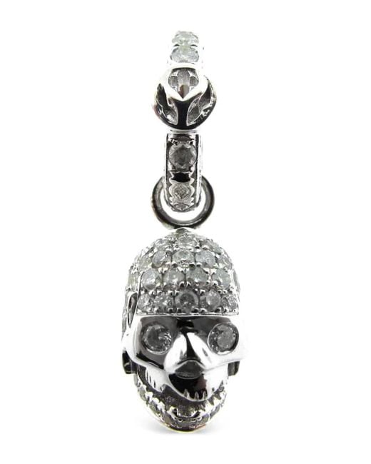 Loree Rodkin White 14K Diamond Skull-Head Pendant