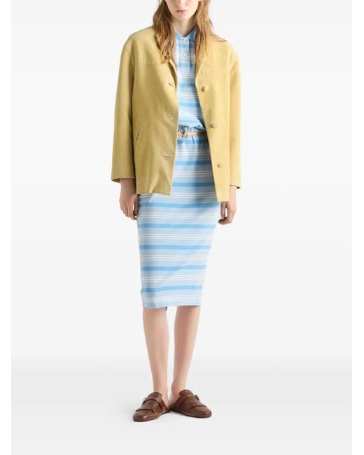 Prada Yellow Suede Caban Jacket
