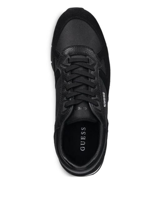Guess Black Tresa Lace-Up Panelled Trainers for men