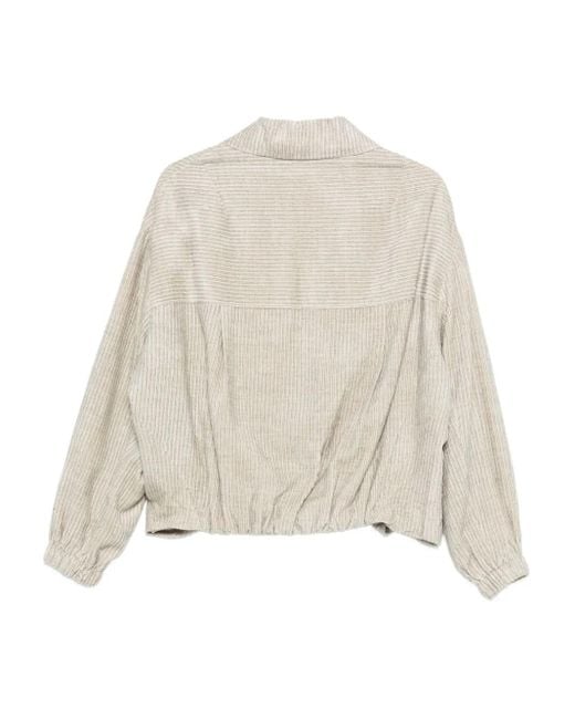 Alysi Natural Corduroy Zip-Front Jacket