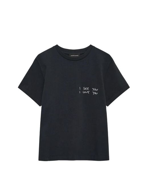 Anine Bing Blue Shelley Tee I See You I Love