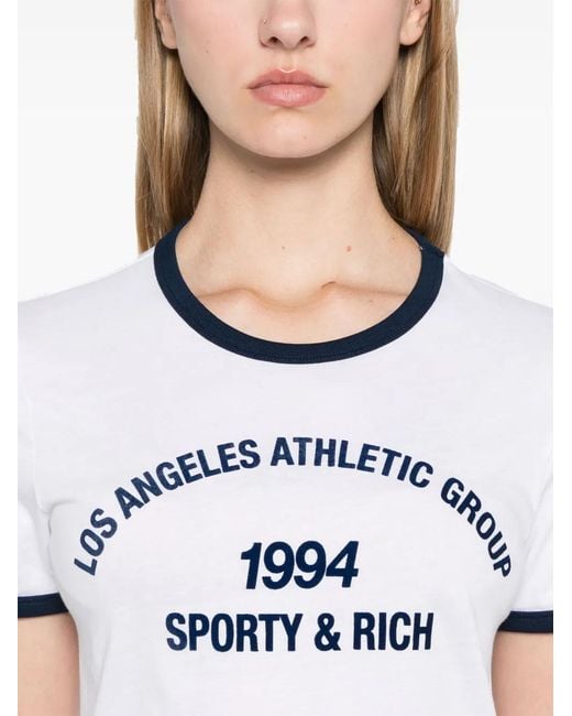 Sporty & Rich White Text-Print T-Shirt