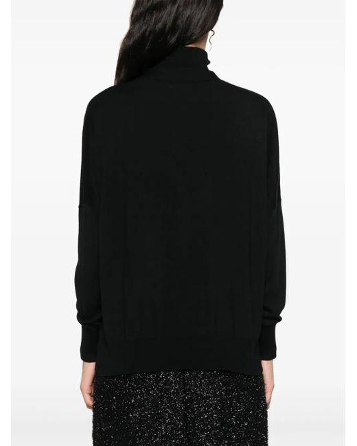 Blanca Vita Black Fine-Knit Vest And Cardigan Set