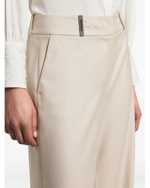 Peserico Natural Wide-Leg Trousers