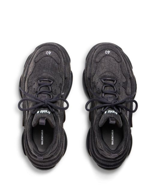 Balenciaga Triple S Denim Sneakers in het Black