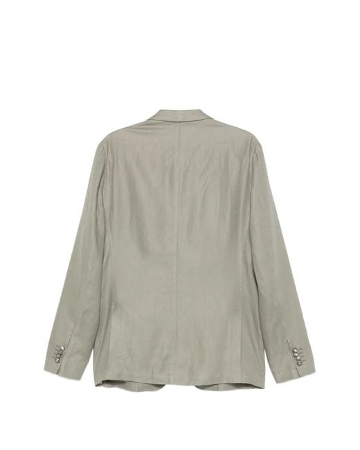 Corneliani Gray Single-Breasted Patch-Pocket Jacket for men