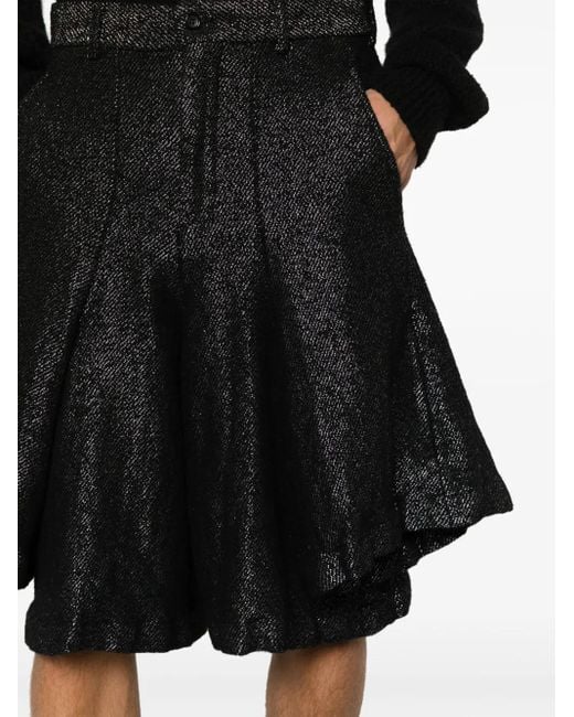 メンズ Comme des Garçons ドレープ ショートパンツ Black