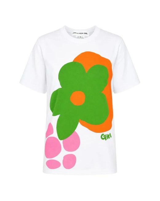 Comme des Garçons Green Floral-Print T-Shirt
