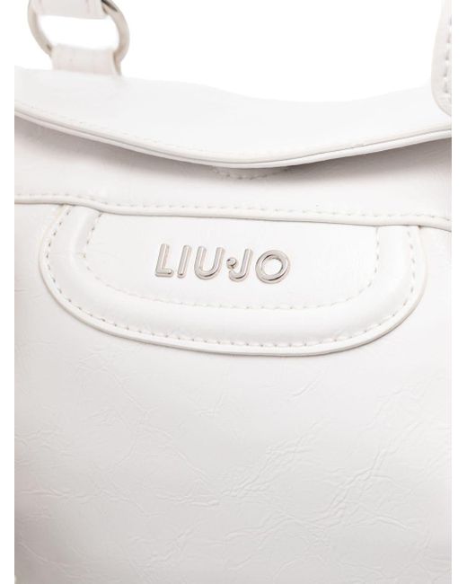 Liu Jo White Sisik Synthetic Leather Tote Bag With Mirror
