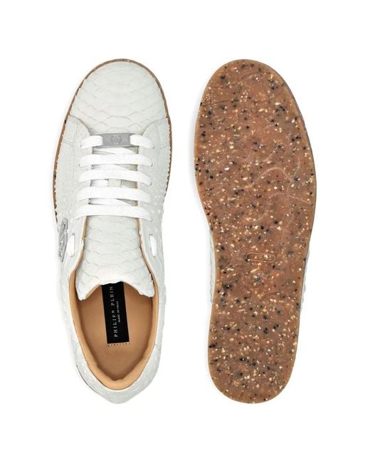 Philipp Plein White Python Leather Sneakers for men