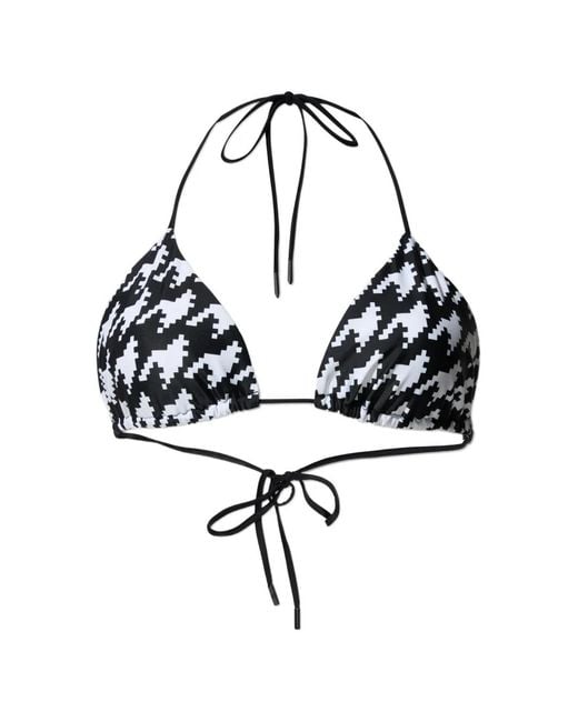 Perfect Moment White Haut De Bikini À Motif Pied-De-Poule