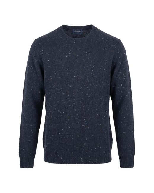 Drumohr Blue Flecked Wool Sweater for men