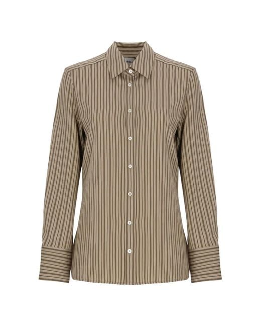 Marella Brown Striped Long-Sleeved Shirt