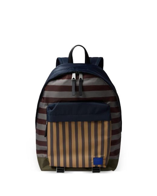 Paul Smith Blue Recycled Nylon Multi Stripe Backpack for men