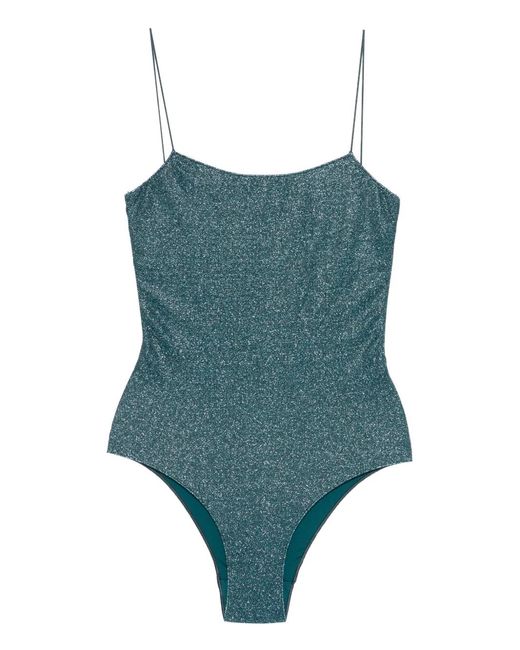 Oseree Green Lumière Spaghetti-Strap Swimsuit