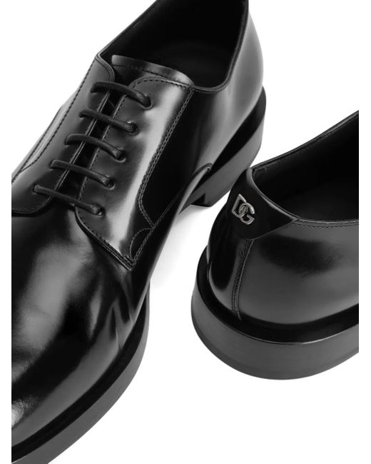 Dolce & Gabbana Black Leather Derby Lace-Ups for men