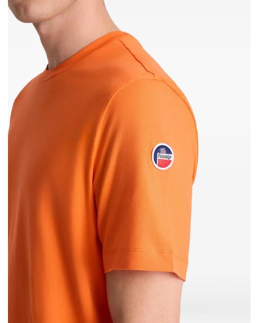 Fusalp Orange Rivière Logo-Patch T-Shirt for men
