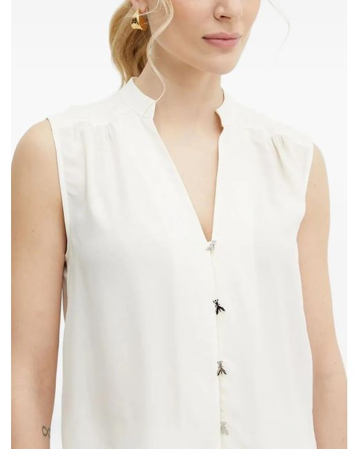 Patrizia Pepe White Sleeveless Blouse