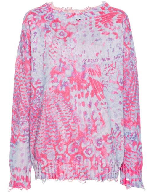 Versace Pink Pullover mit abstraktem Print