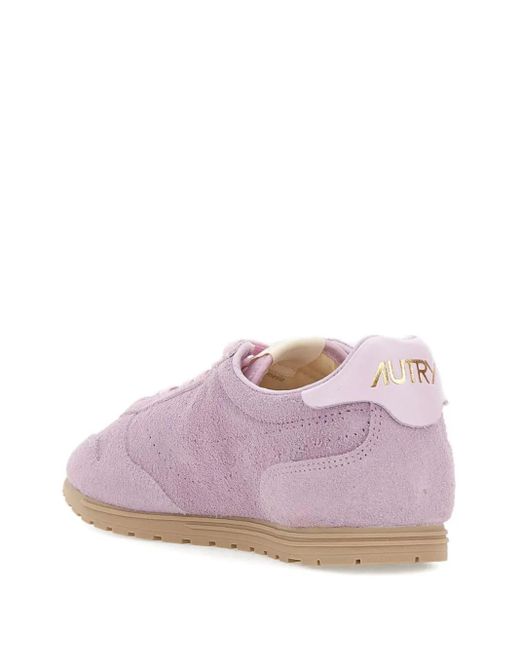 Autry Pink Suede Trainers