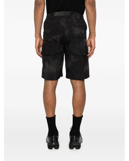JG1 Black Tie-Dye Cargo Shorts for men