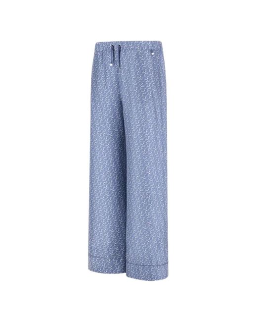 Herno Blue Drawstring Patterned Trousers