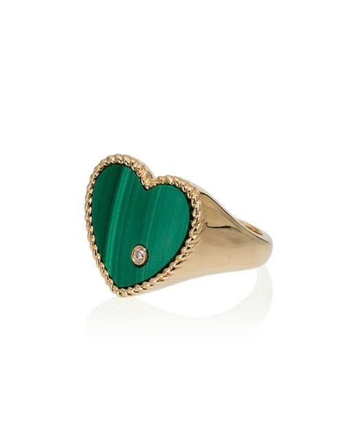 Yvonne Léon Green 9Kt, Emerald And Diamond Ring