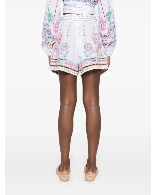 Camilla White Belted Shorts