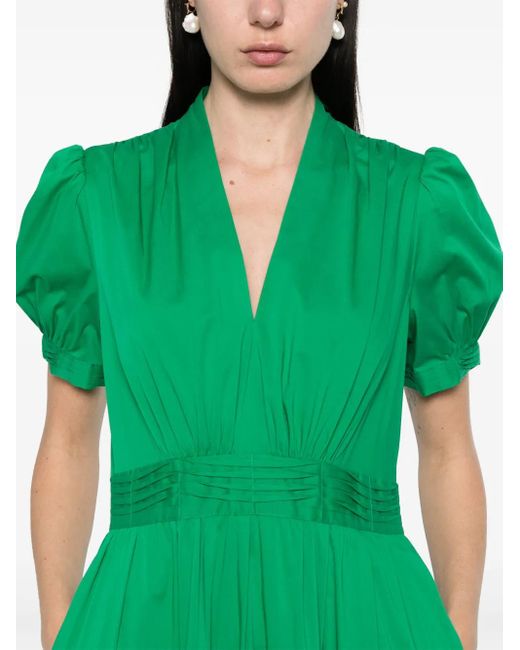 Diane von Furstenberg Green Grünes gerafftes kleid mit elastischem bund
