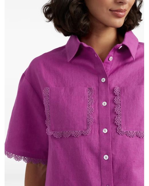 Chinti & Parker Purple Scallop-Trim Shirt
