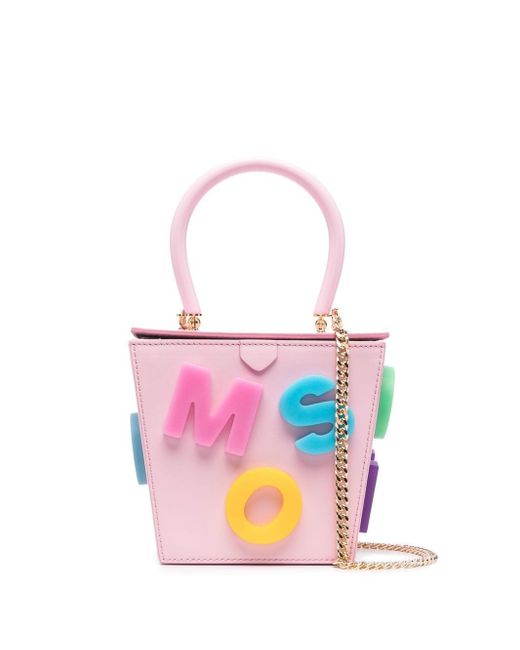 Moschino Pink Logo-lettered Tote Bag