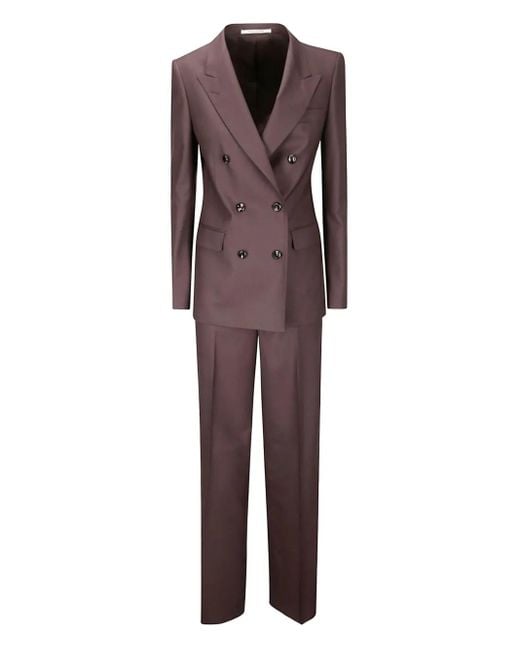Tagliatore Double-breasted Trouser Suit Purple