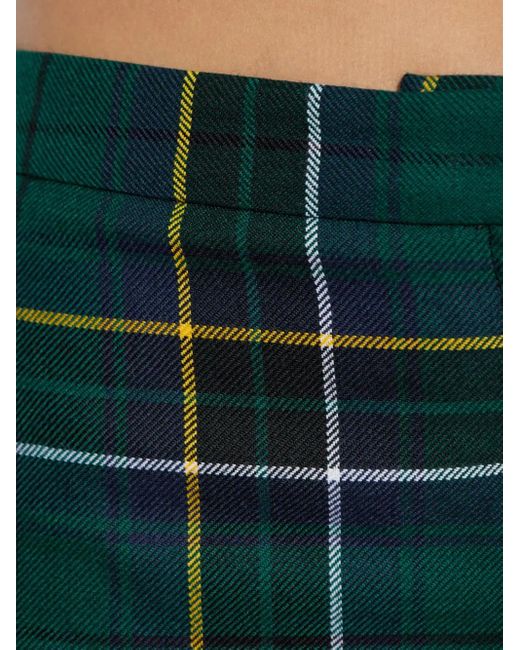 Alexander McQueen Green Plaid Wool Trousers