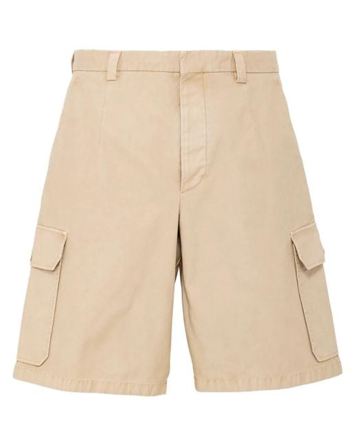 Prada Natural Cotton Bermuda Shorts for men