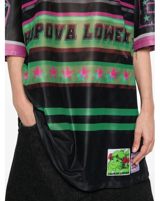 Chopova Lowena Black Star-Stripe T-Shirt