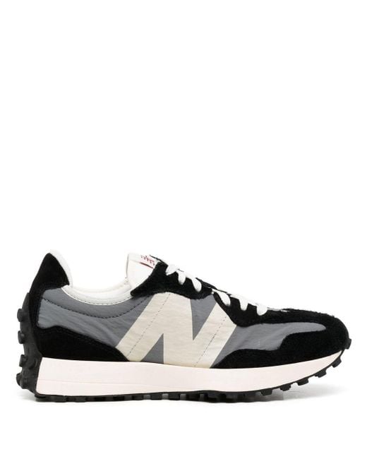 New Balance Leather 327 Radically Classic Sneakers in Black for Men ...