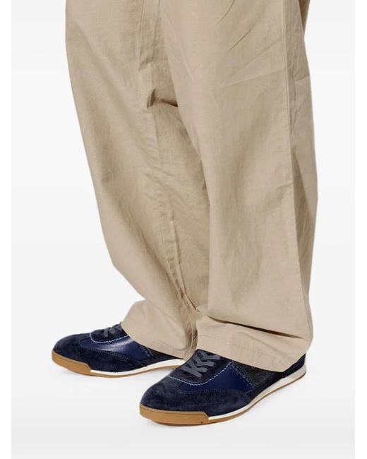 Etro Blue Baskets En Cuir À Empiècements for men