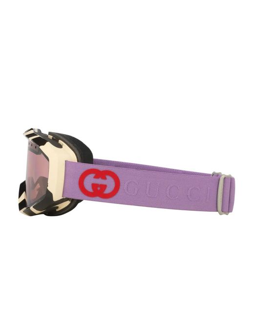 Gucci Brown Striped Ski Goggles
