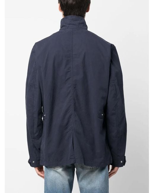 Woolrich Blue Crew Field Cotton Jacket for men
