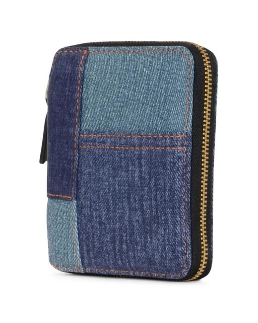 Comme des Garçons Blue Portefeuille À Design Patchwork Zippé for men