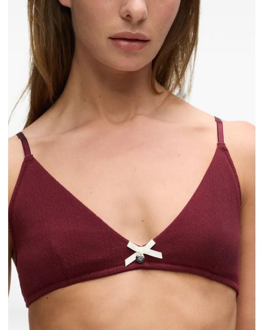 Karl Lagerfeld Purple Autograph Pointelle Bralette