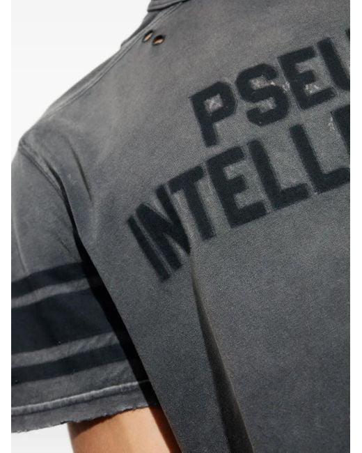 Camiseta con efecto envejecido M I S B H V de hombre de color Black