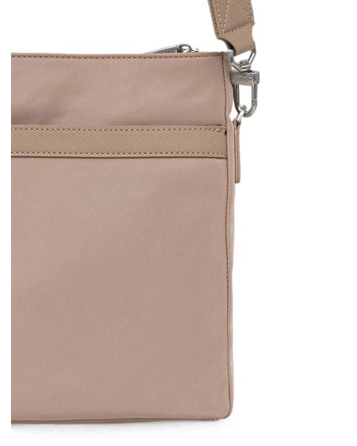 Borsa Messenger Con Zip E Logo di Guess in White da Uomo