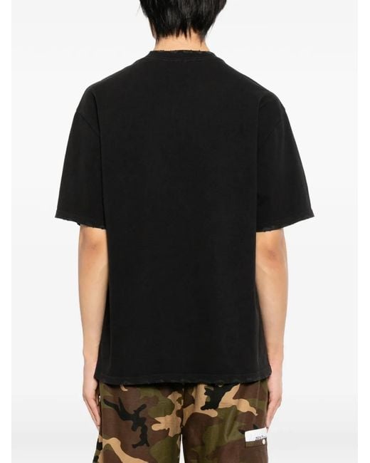 WARMAN Black Graphic-Print T-Shirt for men