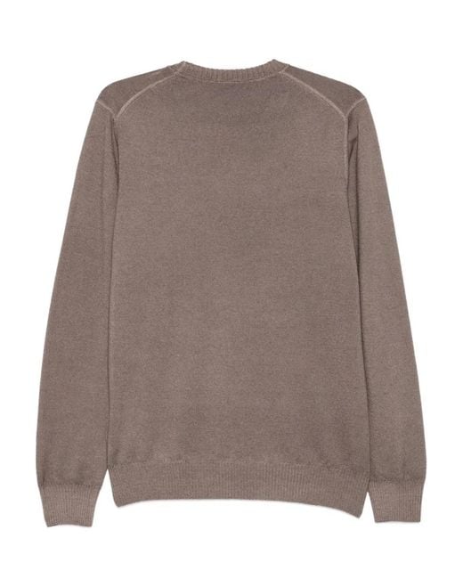 Fay Brown Crew-Neck Wool Sweater for men