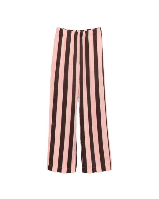 Stine Goya White Striped Wide-Leg Trousers