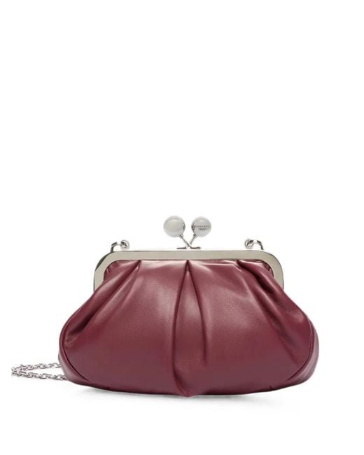 Weekend by Maxmara Purple Pasticcino Pleated Leather Shoulder Bag