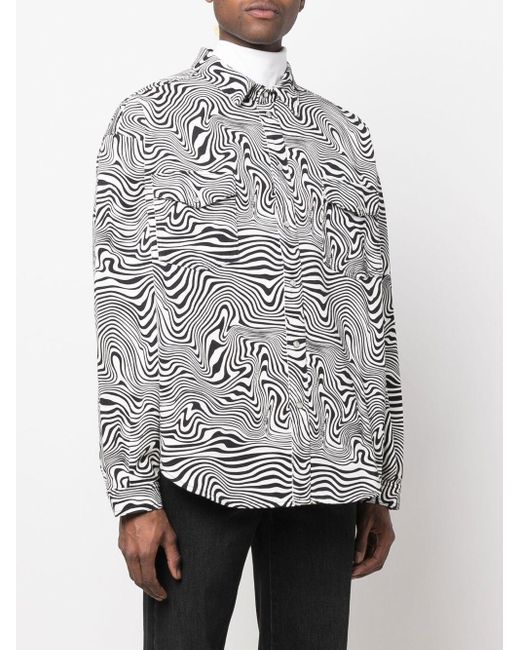Chemise boutonnée à imprimé zébré Vetements en coloris Gray