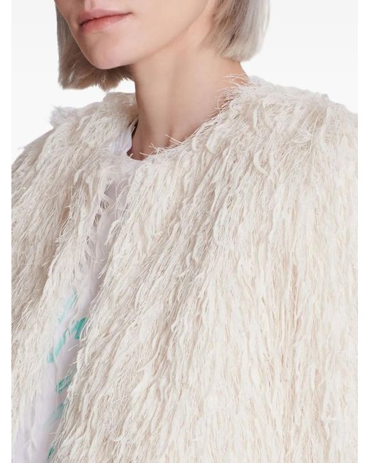 Balmain White Fringed Jacket
