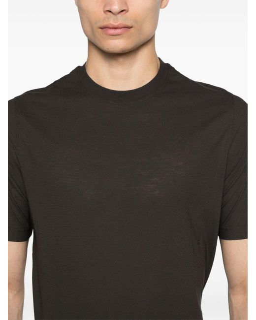 Dell'Oglio Crew-neck cotton T-shirt in Black für Herren